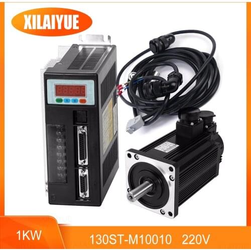 1KW 130ST-M10010 9.55N.M 1000rpm AC Servo Motor Kits CNC Sewing Machine Motor 1000w 130st m10010 Matched Driver With Cable