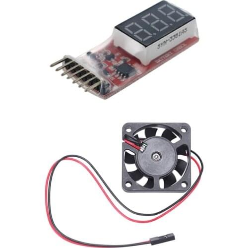 2S-6S 2-6S RC Lipo Battery Low Voltage Alarm Checker Test with for Rc Model Car Esc 3010 Motor Cooling Fan 40x40mm