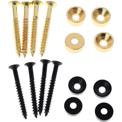 4Pcs/set Electric Guitar Bass Neck Mounting Ferrules and Screws Guitar Bass Parts