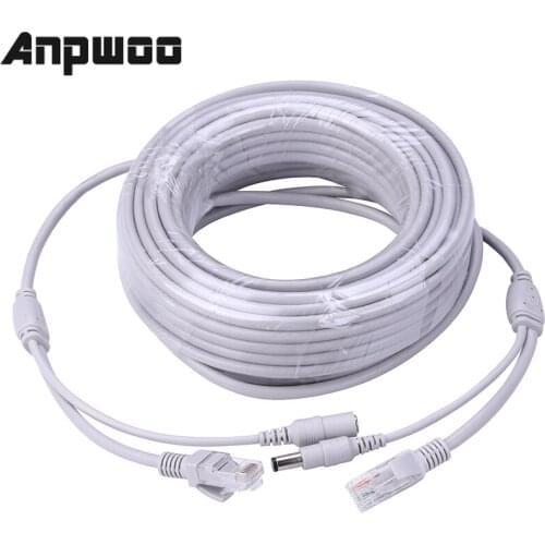 5M/10M/20M/30M Optional 2.1mm/5.5mm jack RJ45 + DC Power Extension Ethernet CCTV Cable For IP Cameras NVR System Transmission