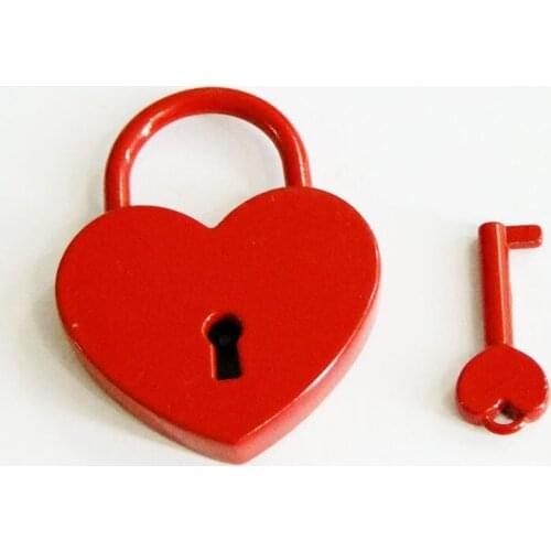 50pcs Creative Love Padlock Heart Shaped Red Color For Valentines Day Wedding Gifts For Lover Couple ZA6832