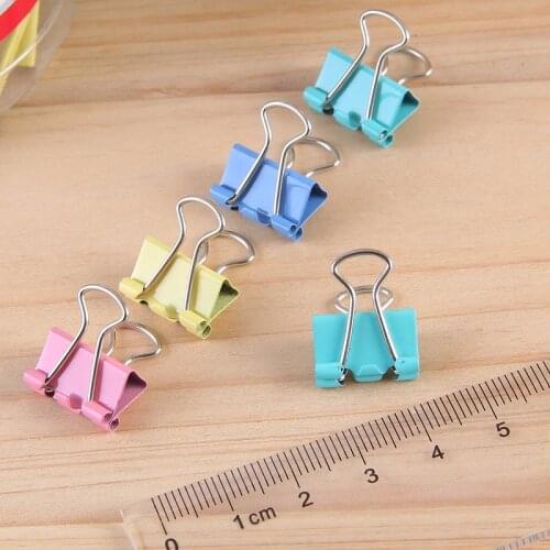 60PCS/lot 15mm Colorful Metal Binder Clips Paper Clip Office Stationery Binding Supplies