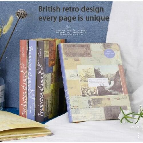 A5 European British Retro Style Color Page Notebook Kraft Paper Nostalgic Illustration Time Diary Student Notebook A5 Binder