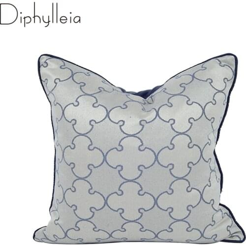 Diphylleia Modern Geometric Cushion Cover Gray Blue Milan Fashion Home Decor Mediterranean Living Room Sofa Pillow Case Luxury