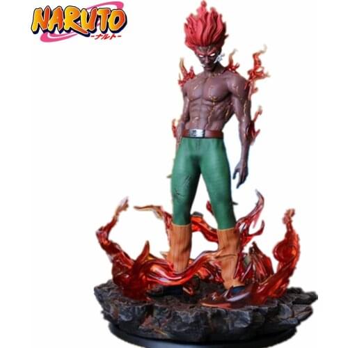 Naruto Might Guy Statue PVC Action Figure Eight-door Armor Led Eyes Naruto Shippuden Anime Collectible Model Toy Figurine