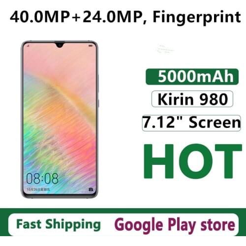 New HuaWei Mate 20 X 4G LTE Cell Phone Dual Sim 22.5W Charger Fingerprint 7.2" OLED 40.0MP Android 9.0 OTA Kirin 980 NFC