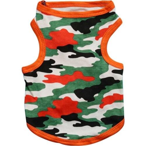 Camouflage Dog Clothes Vest T Shirt Costume Yorkshire Chihuahua Teddy Puppy Pet Dog Clothing Cool Summer Cat Dog Shirt Vest XS-L