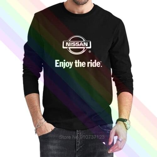 Nissan Enjoy The Ride Logo Classic Black T-Shirt 2021 Newest Summer Mens Long Sleeve Popular Tees Shirt Tops Novel Unisex