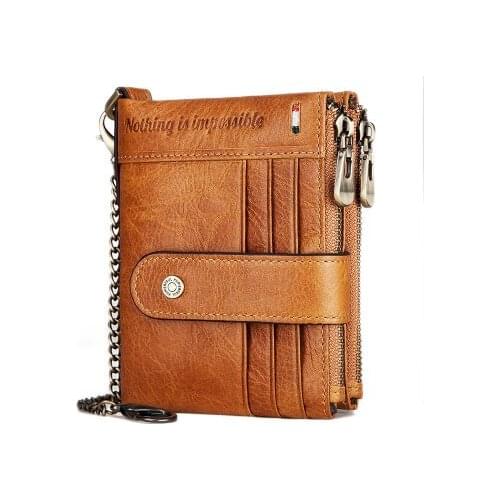 Multi-Card Card Package Crazy Horse Leather Coin Purse Rfid Men Cowhide Leather Wallet Anti-Theft Wallet