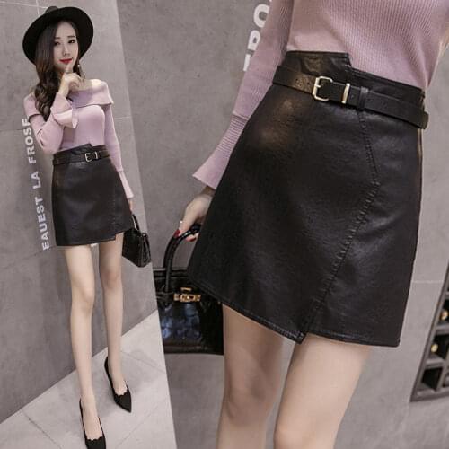 Sashes Leather Skirts for Women Skirts witrh Belt