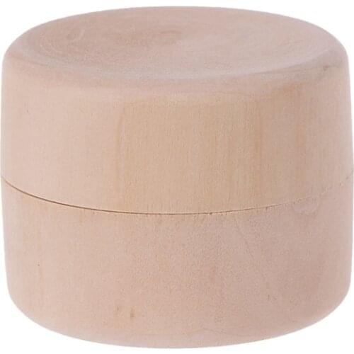 Small Round Wooden Storage Box Handmade Jewelry Organizer Soap Crafts Case