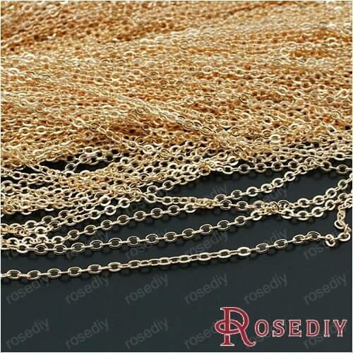 Wholesale Width 2mm High Quality Champagne Gold color O-Shaped Copper Link Chains Diy Jewelry Findings 5 Meter(JM5486)