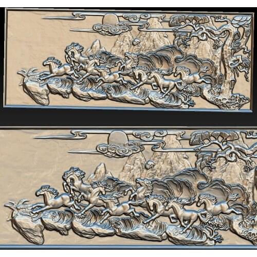 Horse stl model 3d model relief for cnc carving engraving in STL file format artcam type3 aspire