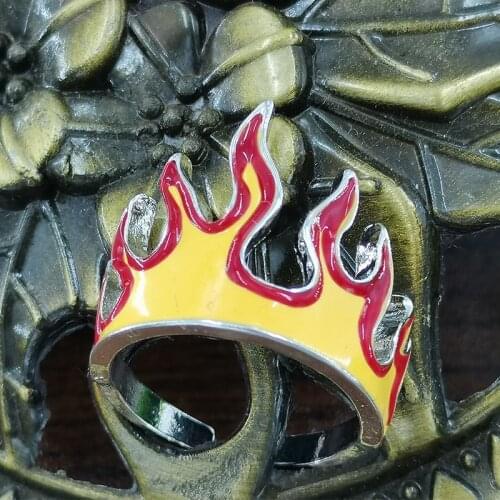 Men Punk Fire Hip Hop Style Fashion Metal Ring Gifts Jewelry Retro Flame Opening Rings for Women