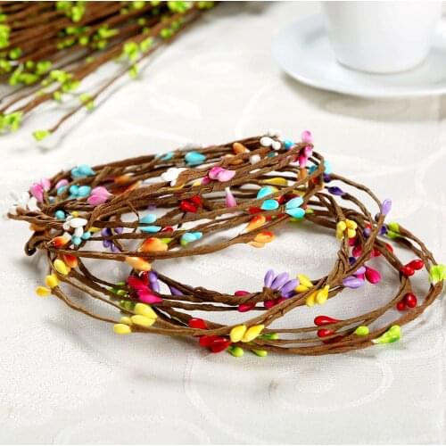 NEW Arrival 40cm 9colors(10pcs/lot) Artificial Beads Branches Flower Stamen for Home Wedding Party Car Decoration Crafts Flowers