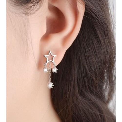 JIOFREE New Arrival Five-pointed Shape Clip on earrings Non piercing for Grils Cute Korea Style No Hole Ear Clip Jewelry Gifts