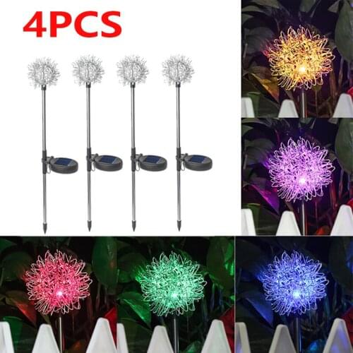 4PCS 52cm Dandelion Solar Lawn Lamps Garden Courtyard Ground Solar Light Outdoor Landscape Flower Plant Waterproof Fairy Lamps
