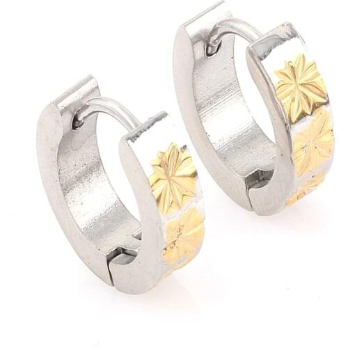 Wholesale Lots 6Pairs High Quality 316L Stainless Steel Earrings for Women Silver&Gold Fashion Jewelry Men Women 4MM