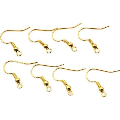 50 pcs Gold Plated French Hook Earwire Earring Fish Hook DIY Earring Findings Components earring accessories