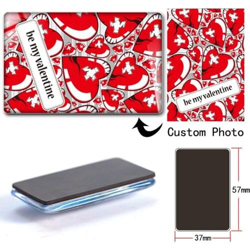 Rectangular crystal glass photo personalized refrigerator magnet customized gift love couple female decoration souvenir