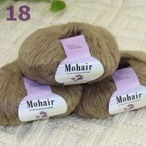 Sale New 3BallsX25g Luxury Soft Mohair Warm Wrap Shawl Hand Knit Crochet Yarn 291-18 Mocca