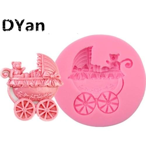 Sugarcraft Baby Carriage Silicone Mold Fondant Mold Cake Decorating Tools Chocolate Gumpaste Mold A1423