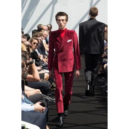 TPSAADE 2 Pieces Mens Suit Groom Fashion Wedding Dress Banquet Dress Mens Business Suit (Jacket+Pants+Vest+Handkerchief)