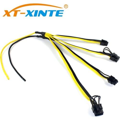XT-XINTE Power Supply Cable Modified Cable Miner Wire Graphics 6Pin Power Cable 12AWG+18AWG for DELL2950 1470 1950 PE Series