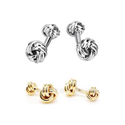10pairs/lot Double Ends Twist Knot Cufflinks Two Ends Twist Flower Cuff Links Copper Plating Cufflinks Mens Jewelry Accessory