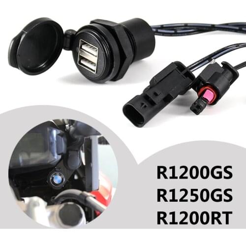 Motorcycle Dual USB Charger Power Adapter Cigarette Lighter Socket waterproof Plug Socket For BMW R1200GS R1200RT R1250GS ADV LC
