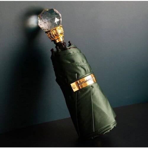 Luxury Crystal Five Folding Umbrella Rain Women Top Brand High Quality Creative Patio Sun Umbrella Windproof 8K Mini Umbrella