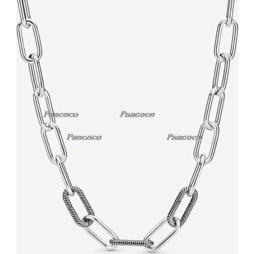 925 Sterling Silver Necklace Me Link Snake Chain Pattern Necklace For Women Bead Charm Diy Pandora Jewelry