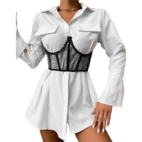 2021 Fashion Corset Tops Sequin Underbust Tie Back Boned Bustier Bandage Waist Cincher Belt Cummerbunds Slimming Shaper