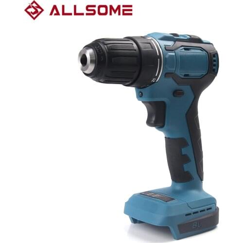 ALLSOME 20V Brushless Cordless Electric Drill Rechargeable Impact Adjustable Speed With LED Power Tools