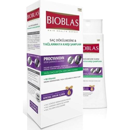 Bioblas Herbal Shampoo for Oily Hair 360ML Moisturizing Nourishing Oil Control Anti Hair Loss