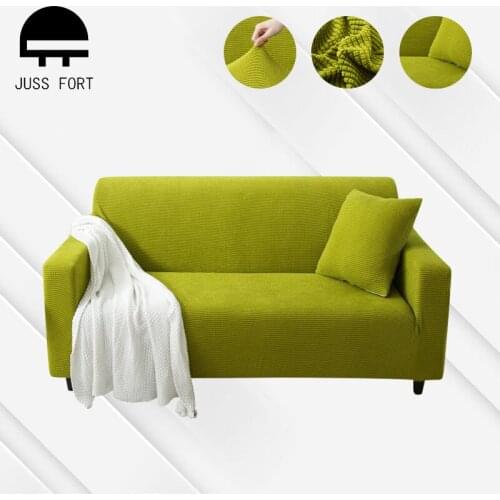 Jacquard Stretch Sofa Cover Thick Non-slip Couch Case Solid Color Big Elastic Armchair Protector for Living Room Furniture Decor