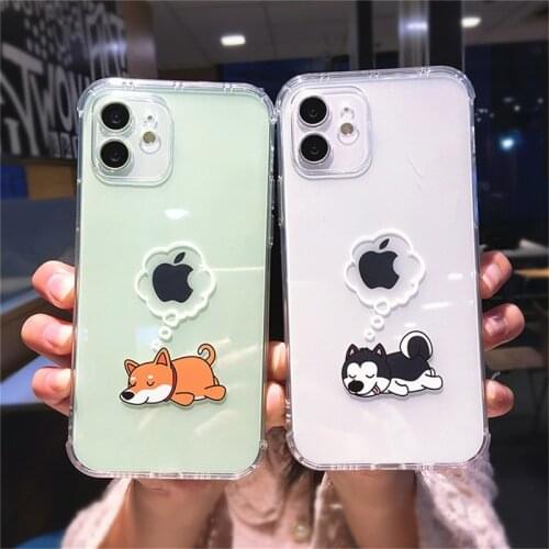 Lovebay New Cute Creativity Dog Case For iPhone 12 Mini 11 Pro Max XS Max XR X 7 8 Plus Clear Shockproof Camera Protection Cover
