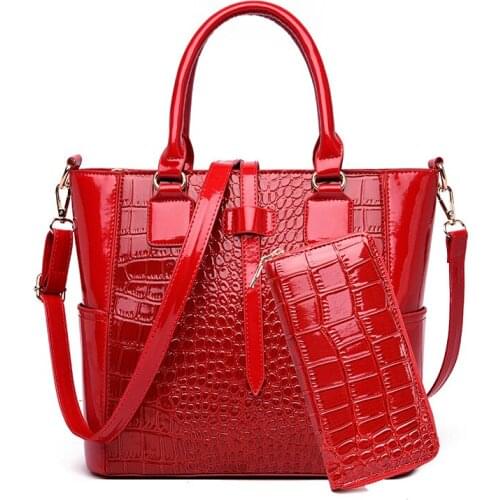 Ladies Pu Purse Bolsa Femina Retro Alligator Bucket Bag Women Crocodile Pattern Handbags Capacity Casual Shoulder Messenger Bags