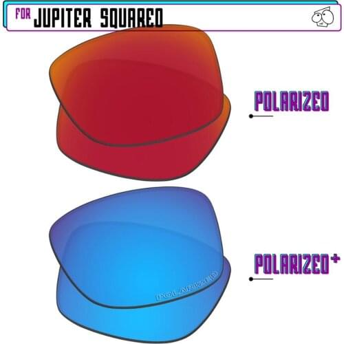 EZReplace Polarized Replacement Lenses for - Oakley Jupiter Squared Sunglasses - Blue P Plus-Red P