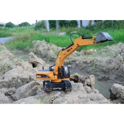 HUINA 1580 580 1:14 23Ch RC FULL ALLOY RC Excavator Big Rc Trucks Newest Version Full Metal Remote Control Excavator