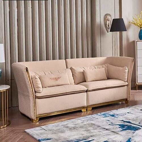 Italian leather sofa first layer cowhide living room luxury villa leather leather art sofa postmodern light luxury leather sofa