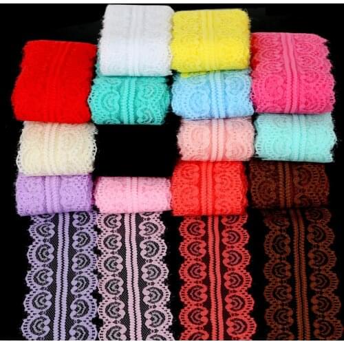 12 Yards Wholesale Price 45mm Width Random Color Embroidered Garmen Lace Ribbon Trim Fabric (1 Y per color) For DIY Accessories
