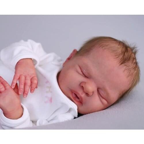 19.5inch Reborn Doll Kit Macie Newborn Sleeping Baby Vinyl Soft Real Touch Unpainted Unfinished Doll Parts Name on the Neck