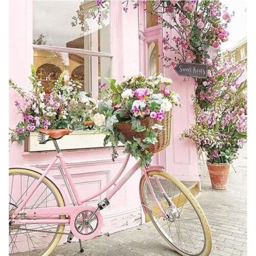 DIY Bicycle flower 5D square diamond painting cross stitch crafts diamond embroidery wall painting home decor mosaic ll607