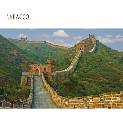 Laeacco The Chinese Great Wall Green Tree Child Portrait Nature View Photographic Backgrounds Backdrop Photocall Photo Studio