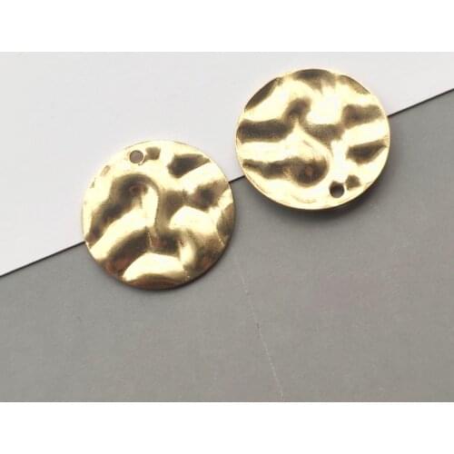 20pcs/Lot Round Disc Charm Brass Jewelry Hammered Crafts Diy Bonemia Earring Necklace Jewelry Making Findings