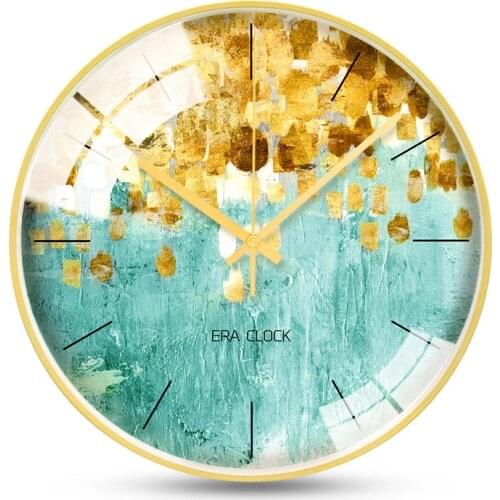 Nordic Wall Clock Art Creative Gold Clock Modern Vintage Home Decor Kitchen Fashion Small Fresh Light Luxury 50W36
