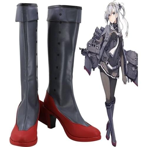 Kancolle Suzutsuki Shoes Cosplay Kantai Collection Suzutsuki Cosplay Boots High Heel Shoes Custom Made Unisex Any Size