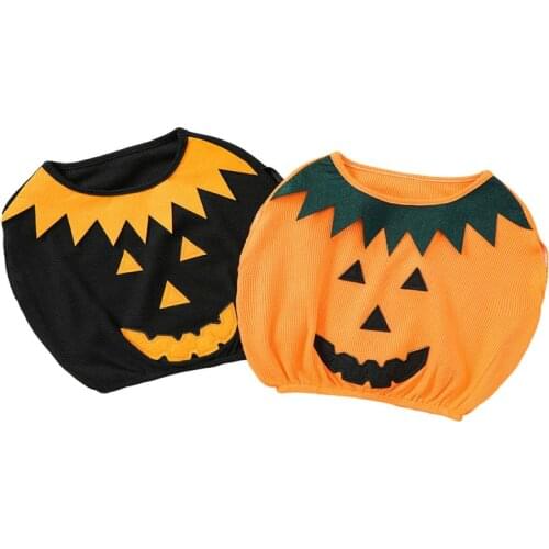 Infant Baby Clothes Halloween Costume Pumpkin-Shaped O-Neck Sleeveless Tank Tops For Toddler Girls Boys Childrens Clothing Set