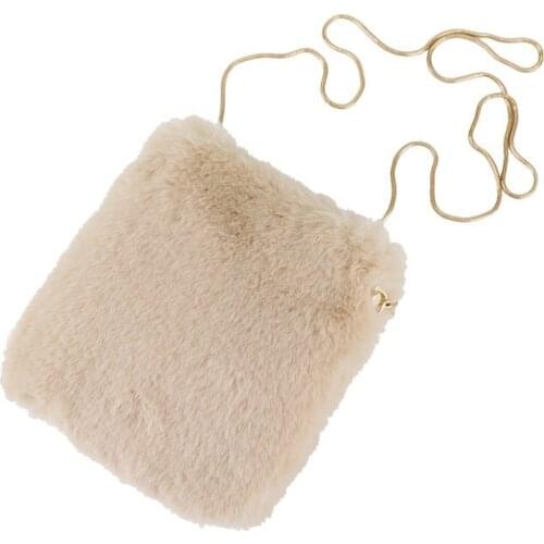 Autumn And Winter Korean Simple Plush Bag Ins Fashion Chain Plush Womens Bag Casual Solid Single Shoulder Messenger Bag